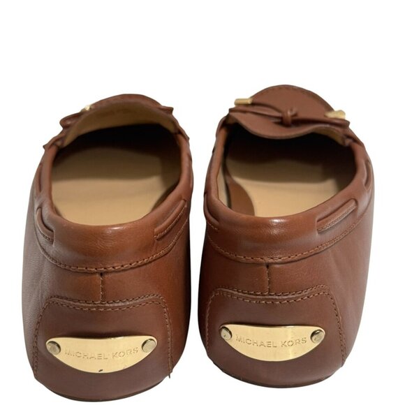 Michael Kors Sutton Cognac Moccasin Flat Loafers with Bow Size 8.5 Lk Nw! - Picture 5 of 6